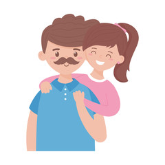 Father and daughter vector design