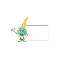 A caricature drawing of clostridium tetani with board