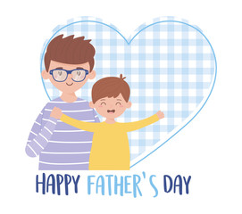 Father with son on fathers day vector design