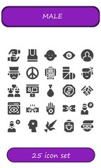 Modern Simple Set of male Vector filled Icons