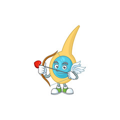 mascot design concept of clostridium tetani cute Cupid with arrow and wings