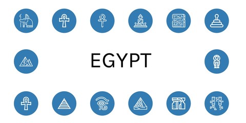 egypt icon set