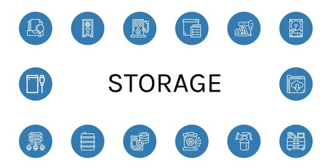 storage icon set