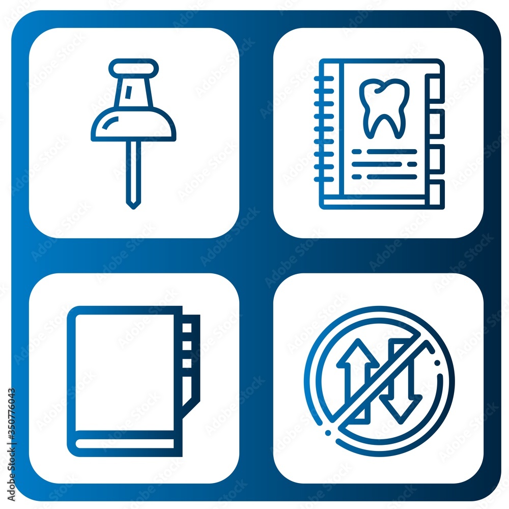 Poster memo simple icons set