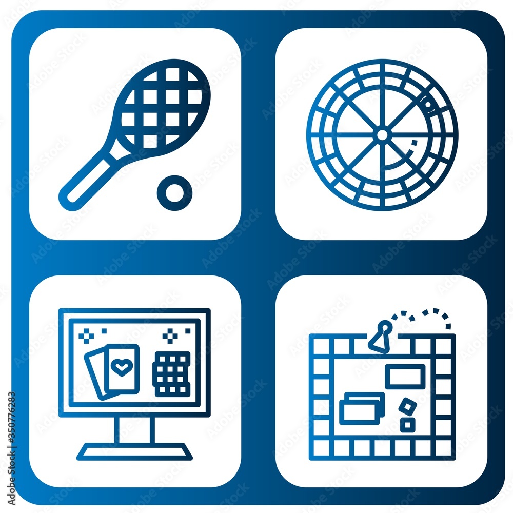 Poster table simple icons set