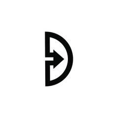 d letter and arrow vector logo