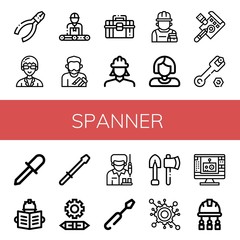 Fototapeta premium spanner icon set