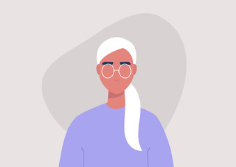 A portrait of a young female character