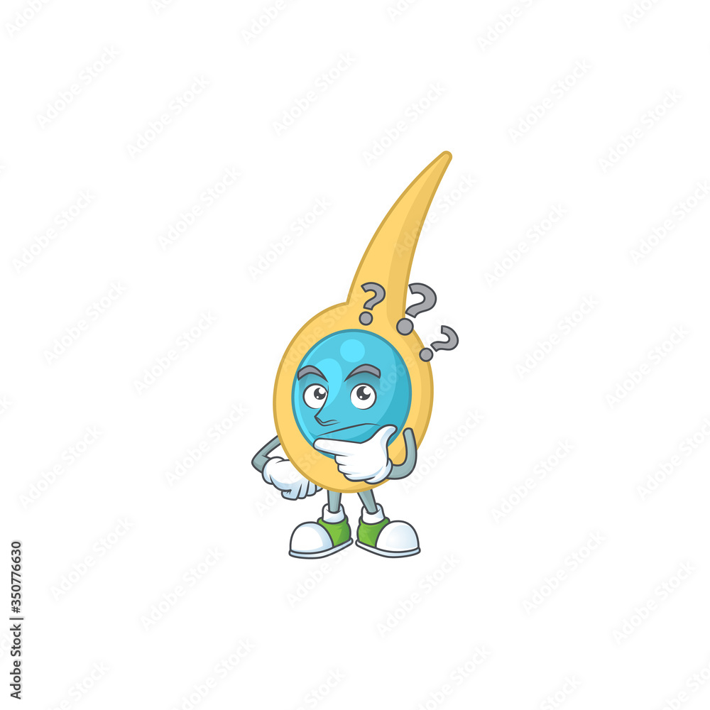 Canvas Prints mascot design concept of clostridium tetani with confuse gesture