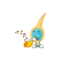 Talented musician of clostridium tetani mascot design playing music with a trumpet