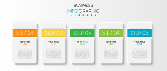 Business infographic element with options, steps, number vector template design