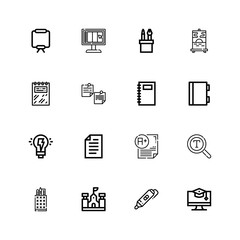 Editable 16 pen icons for web and mobile