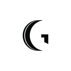 cg letter and moon vector logo