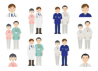 困り顔の若い医師と看護師たち2
