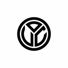 VC monogram logo with circle outline design template