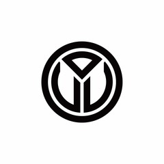 VV monogram logo with circle outline design template