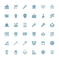 Editable 36 circus icons for web and mobile
