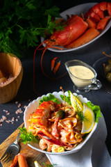 Lobster - crab salad with pasta