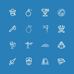 Editable 16 weapon icons for web and mobile