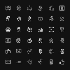 Editable 36 finger icons for web and mobile