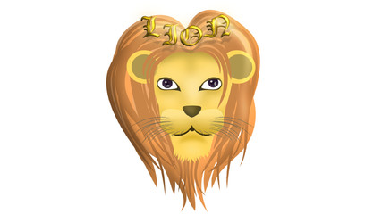 crowned lion on a white background