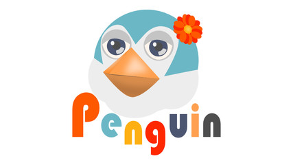 blue penguin on a white background