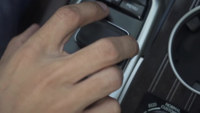 Shot of man hand changing shifts