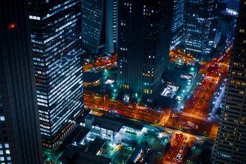 Fototapeta na wymiar 東京都庁から見える高層ビル群の夜景
