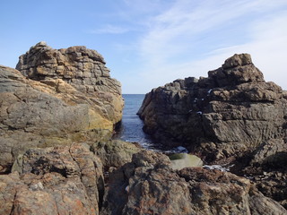 The view of rock in Hachinohe, Japan