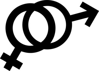 black Icons and symbols for Male and female on white background. gender icon  isolated sign symbol vector illustration - black style vector icons