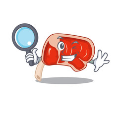 cartoon picture of prime rib Detective using tools