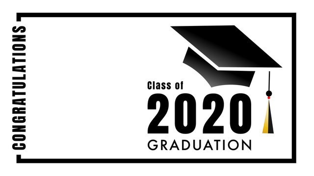 Congratulations Class of 2020 Graduation logo simple. Template for graduation with copy space.isolated on white background ,Vector illustration EPS 10