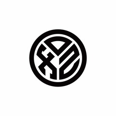 XZ monogram logo with circle outline design template