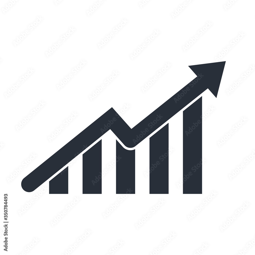 Poster scheme index increase. vector icon isolated on white background.