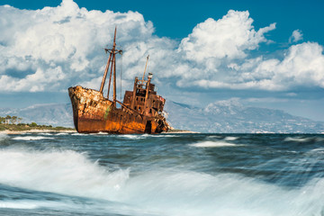 Old rustic big ship