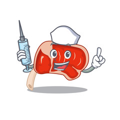 Prime rib humble nurse mascot design with a syringe