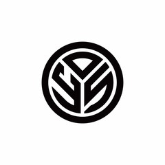 YS monogram logo with circle outline design template