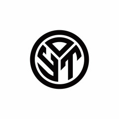 YT monogram logo with circle outline design template