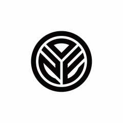 ZE monogram logo with circle outline design template