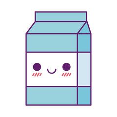 Kawaii milk box cartoon line and fill style icon vector design
