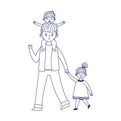 Father son and daughter vector design