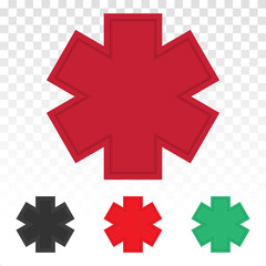 Star of life medical id or identification - flat icon for apps and websites