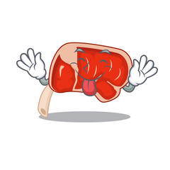 Funny prime rib cartoon design with tongue out face
