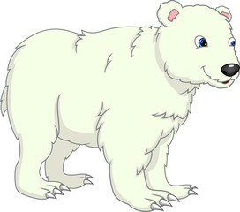 cute polar bear cartoon on a white background