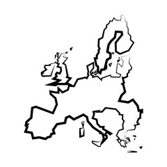 Europa kontur mapy. Ilustracja wektorowa. - obrazy, fototapety, plakaty