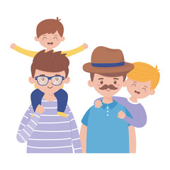 Fathers and sons vector design