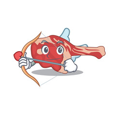 leg of lamb in sweet romantic cupid cartoon drawing with arrow