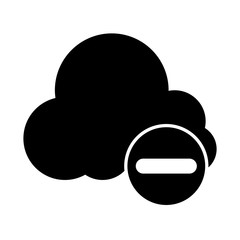 Cloud computing and minus silhouette style icon vector design