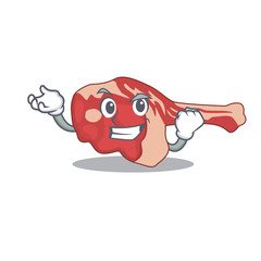 A funny cartoon design concept of leg of lamb with happy face