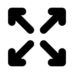 Arrows in four directions silhouette style icon vector design